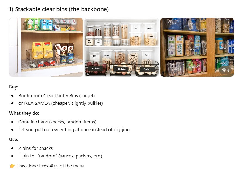 My Pantry Was a Disaster. I Asked ChatGPT to Fix It for Under $100 — It Told Me to Stop Buying Containers.